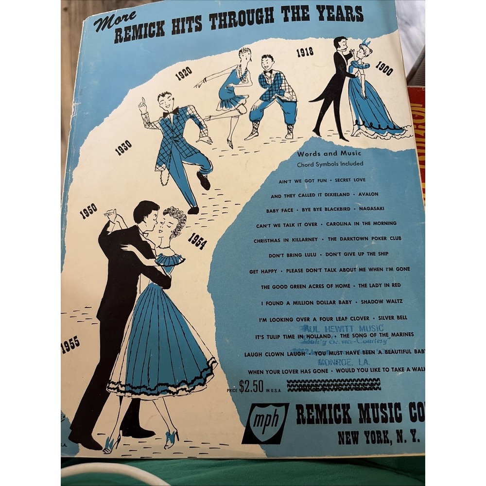 Vintage More Remick Hits Through The Years Remick Music Corp Sheet Music Piano